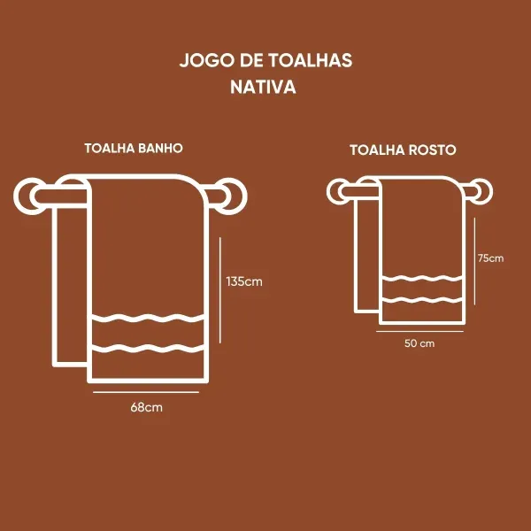 Jogo de Toalhas 2 Peças Appel Home Nativa – 100% Algodão – Mango, foto 4