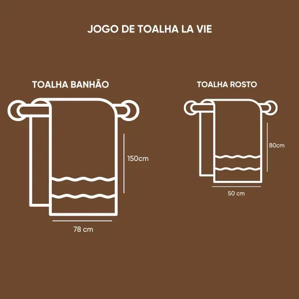 Jogo de Toalhas 2 Peças Fio Penteado Appel Home La Vie – 100% Algodão – Rose Gold, foto 2