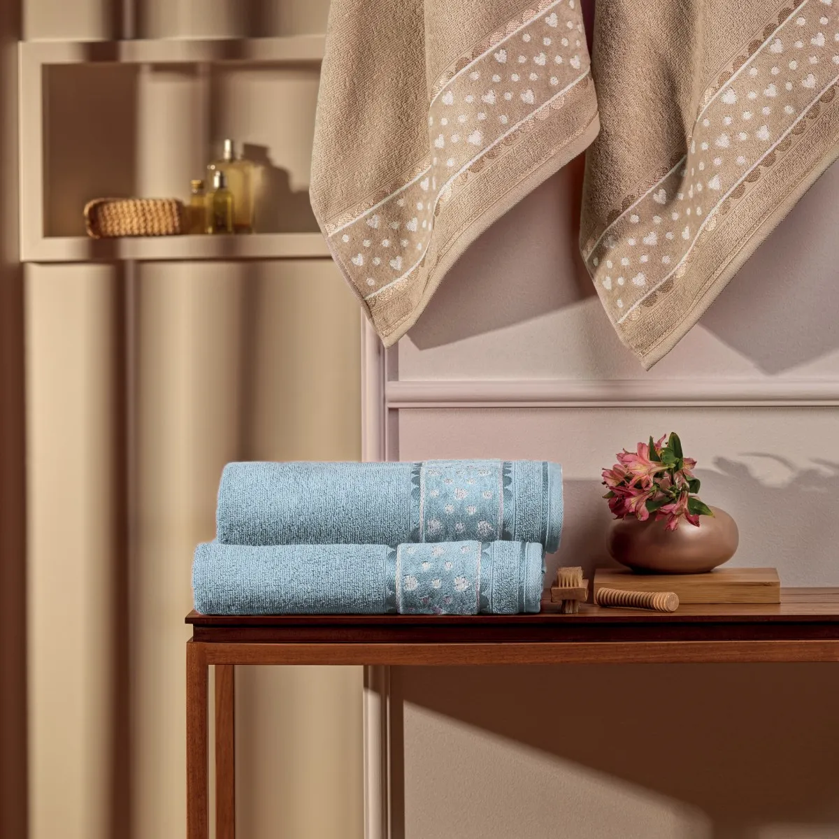 Toalha de Banho Charme Appel Home – 100% Algodão – Azul Recanto