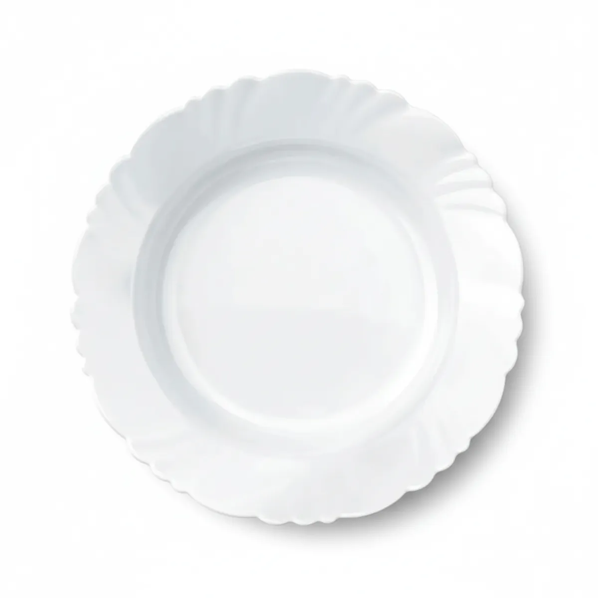 Kit 6 Pratos Rasos Vidro Temperado Duralex Pétala Opaline Nadir Figueiredo – 25,5cm – Branco, foto 3