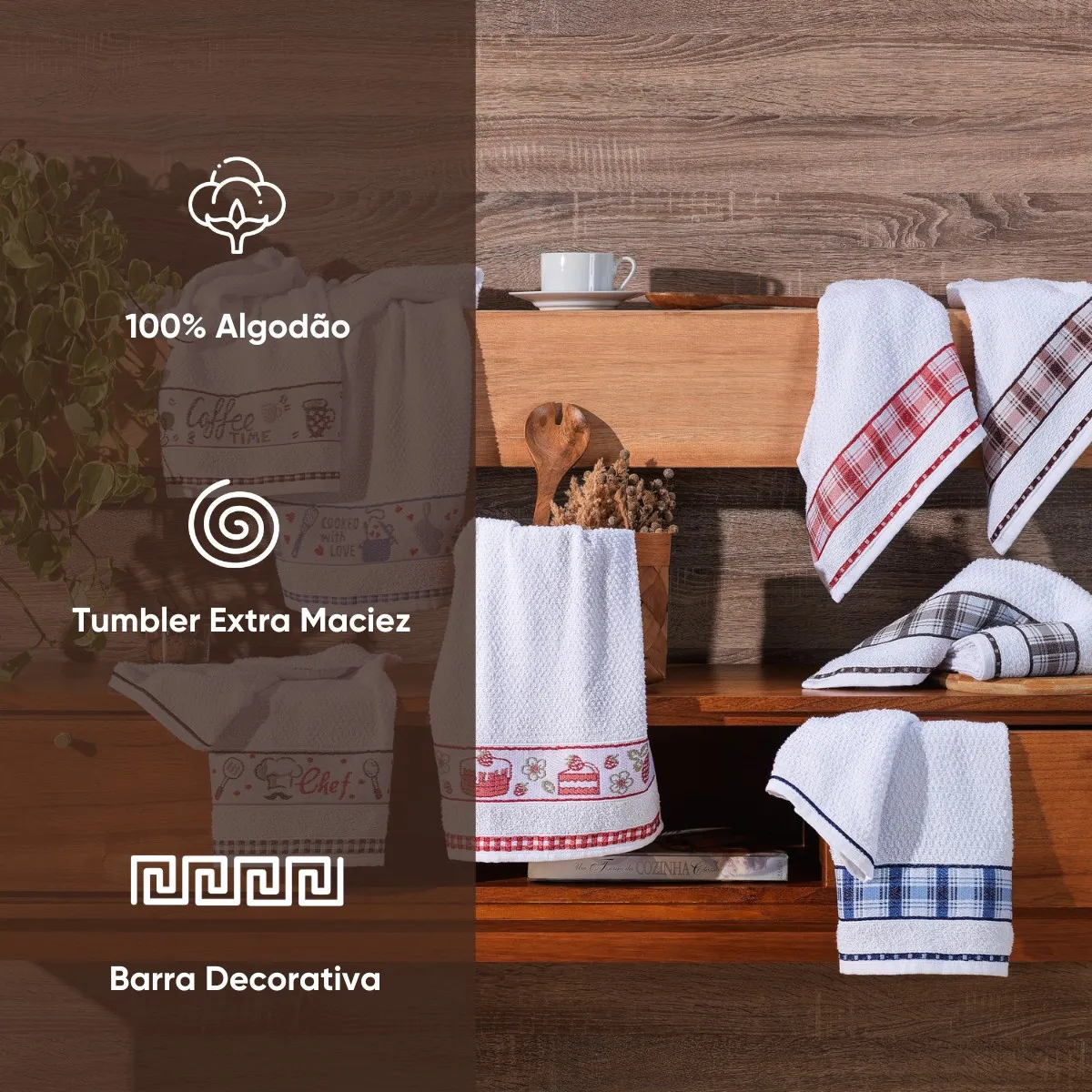 Pano de Prato Felpudo Gourmet Appel Home – Jacquard 100% Algodão – Panelas, foto 2