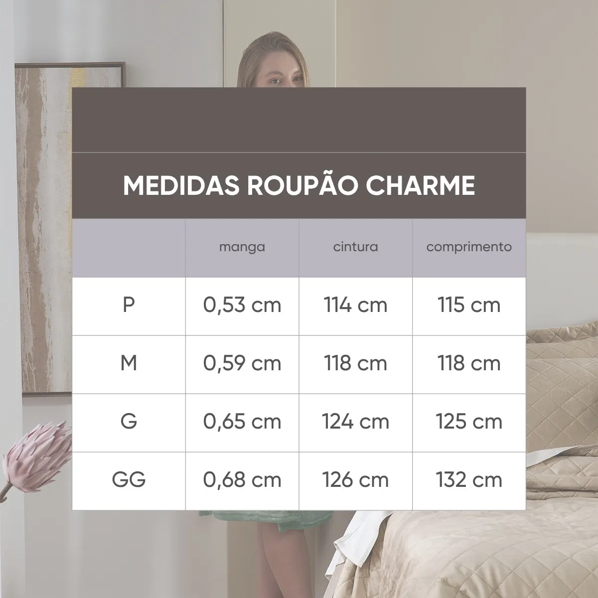 Roupão de Microfibra Flannel Charme Appel Home – Listrado Cinza, foto 4