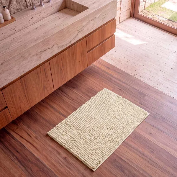 Tapete Antiderrapante Banheiro Popcorn Appel Home Microfibra 40cm x 60cm – Natural, foto 2