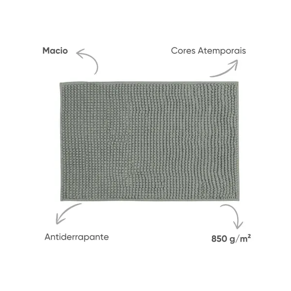 Tapete Antiderrapante Banheiro Popcorn Appel Home Microfibra 40cm x 60cm – Prata, foto 3