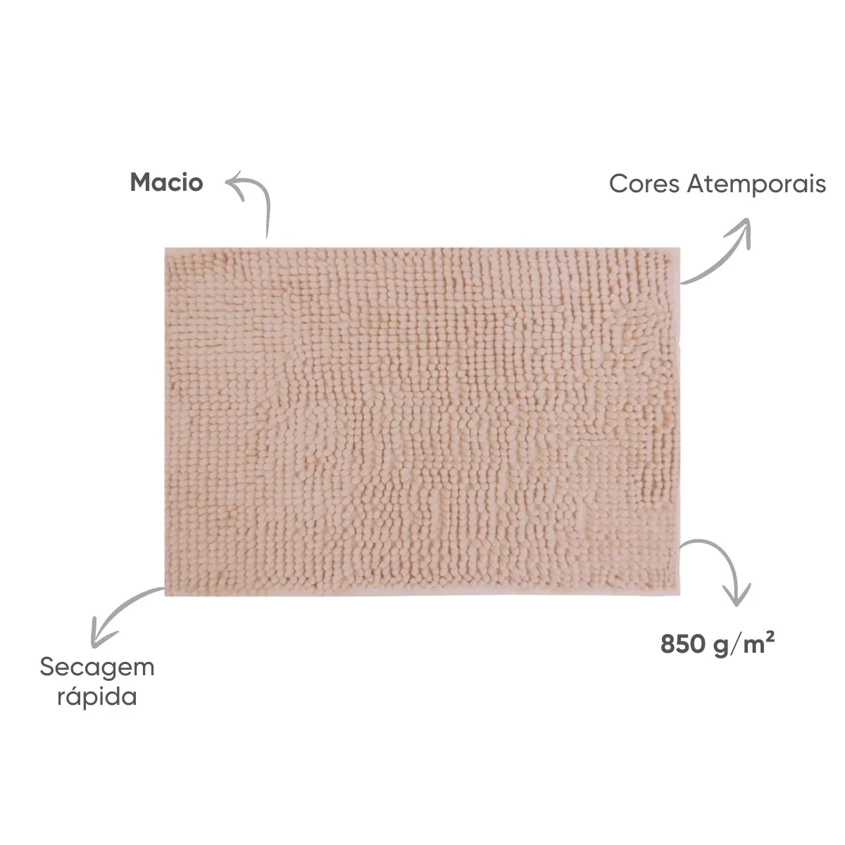 Tapete Antiderrapante Popcorn Appel Home 50cm x 100cm – Rosa Pele, foto 4