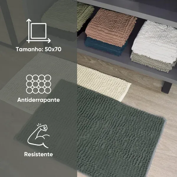 Tapete Passadeira Antiderrapante Popglow Appel Home – 50cm x 1,00m – Prata Ice, foto 2