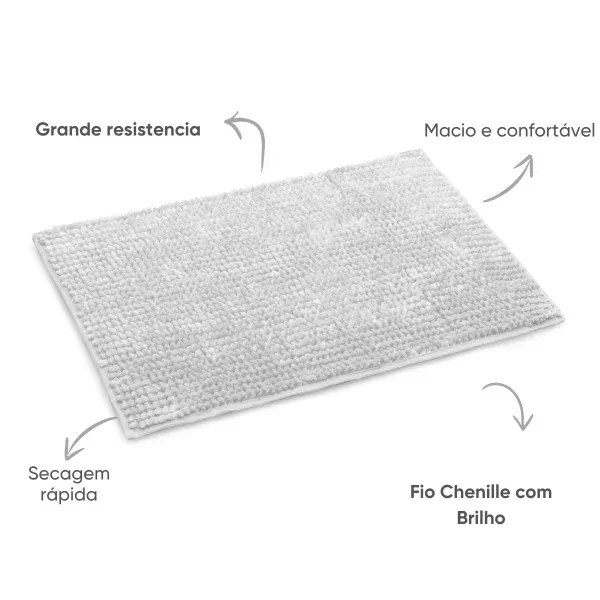 Tapete Passadeira Antiderrapante Popglow Appel Home – 50cm x 1,00m – Prata Ice, foto 3