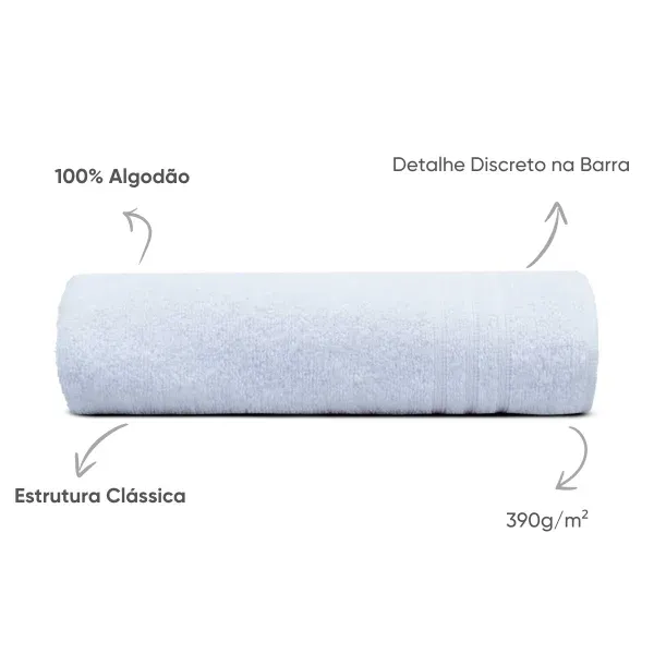 Toalha de Banho Appel Home Blank Felpuda Extra Macia – 100% Algodão 68cm x 1,35m – Branco, foto 3