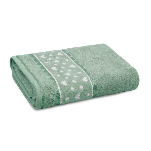 Toalha de Banho Appel Home Charme Barra Jacquard Aveludada – 100% Algodão 68cm x 1,35m – Verde Campestre