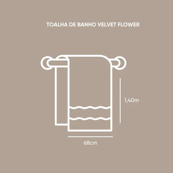 Toalha de Banho Aveludada Appel Home Velvet Flower – 100% Algodão 68cm x 1,40m – Trufa, foto 3