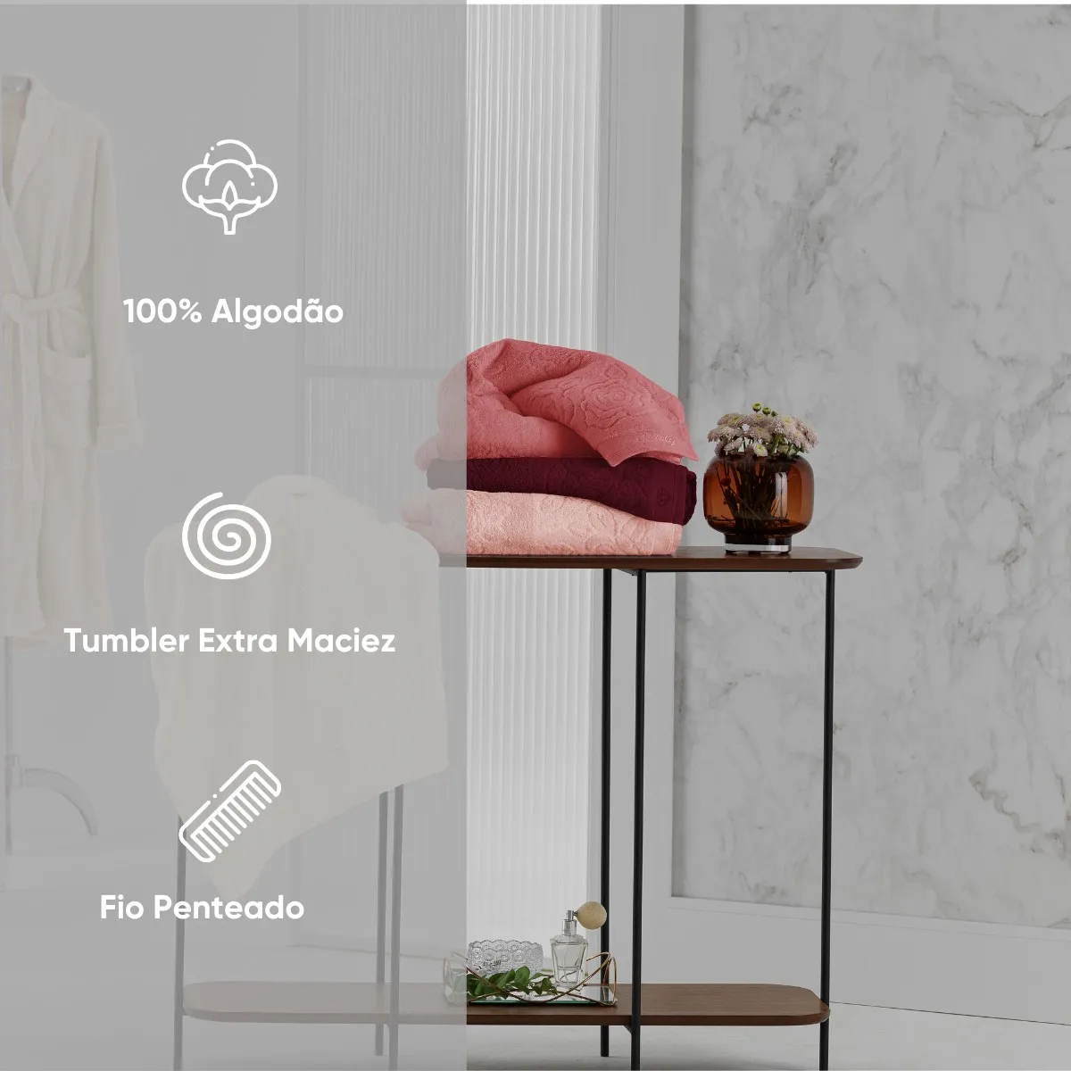 Toalha de Banho Fio Penteado Lady Appel Home – Jacquard – Begônia, foto 4