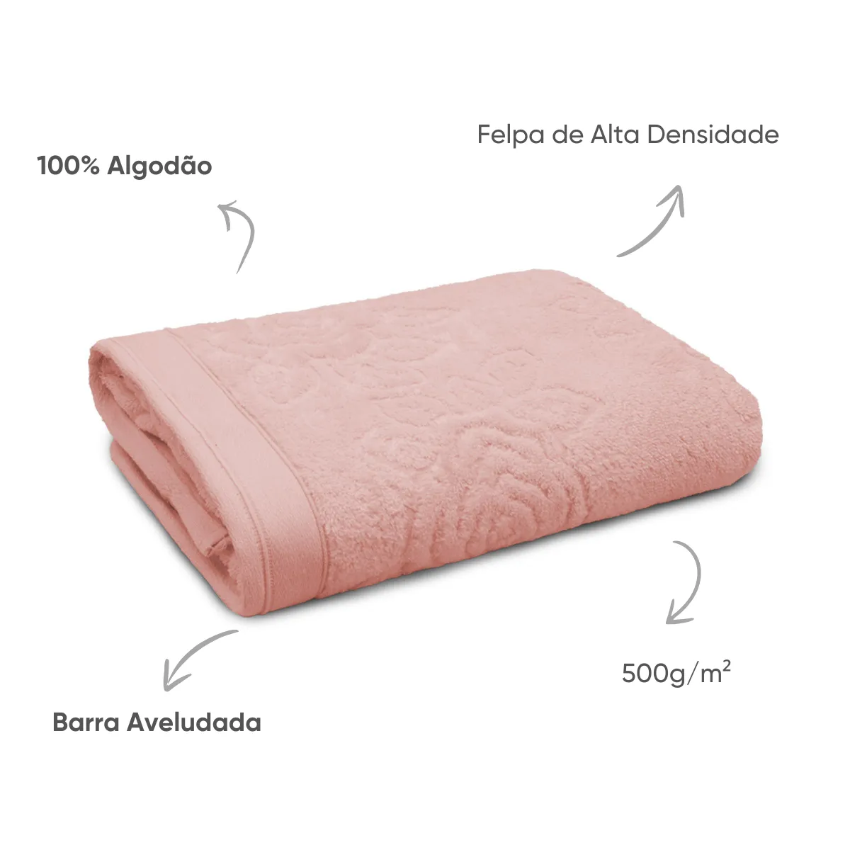 Toalha de Banho Fio Penteado Lady Appel Home – Jacquard – Rosa Místico, foto 3