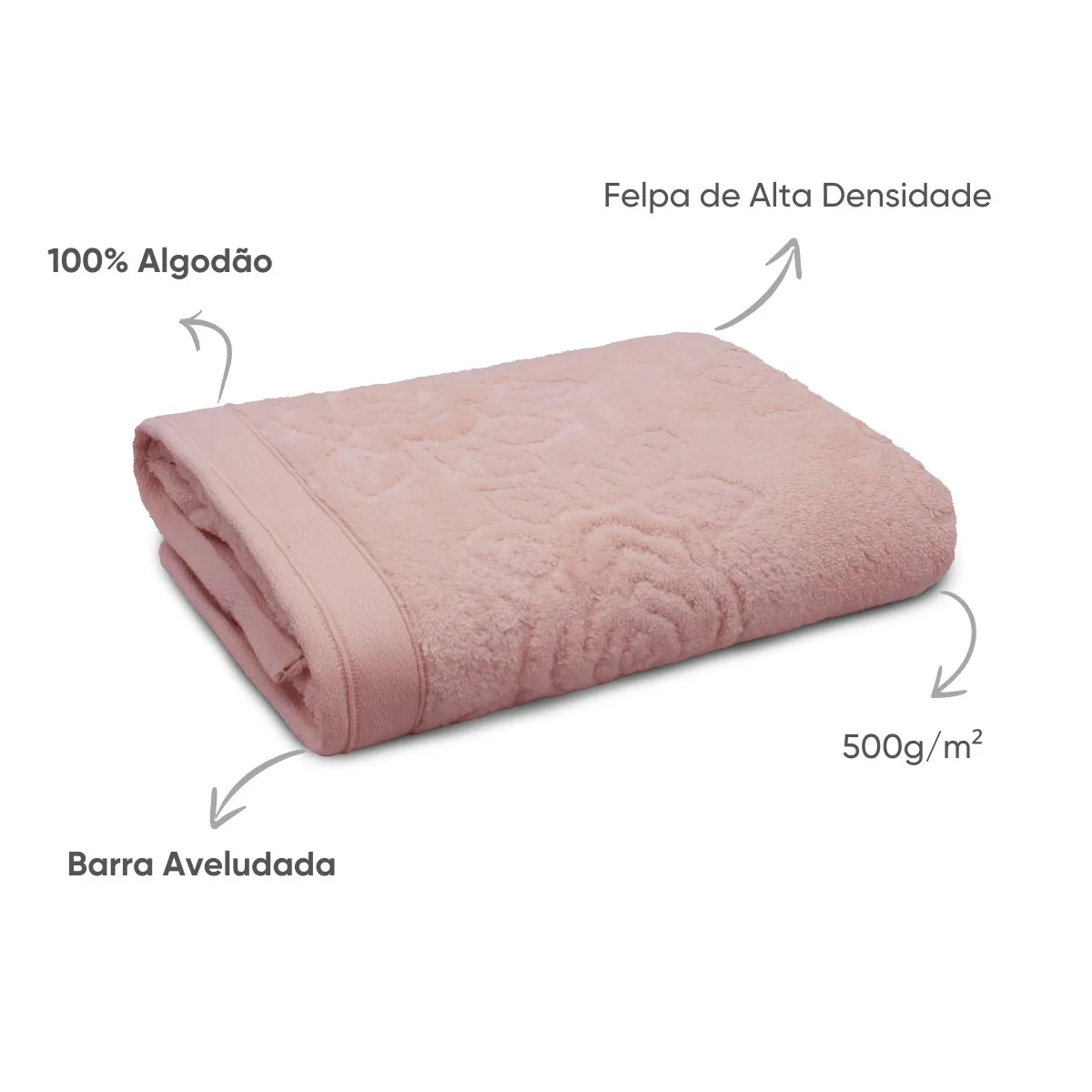 Toalha de Banho Fio Penteado Lady Appel Home – Jacquard – Rosê Misty, foto 3
