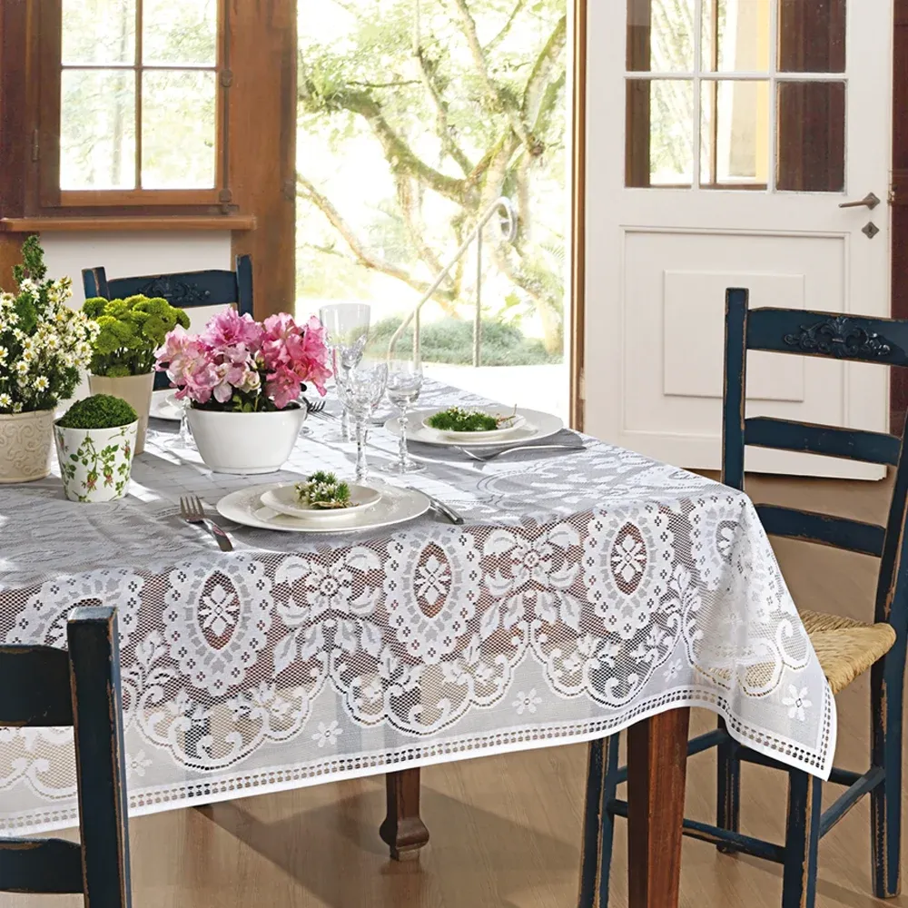 Toalha de Mesa Quadrada 4 Lugares Lepper Renda – Estampa Venezuela – 1,40m x 1,40m