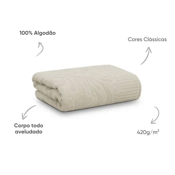 Toalha de Rosto Aveludada Appel Home Velvet Flower – 100% Algodão 50cm x 75cm – Trufa, foto 3
