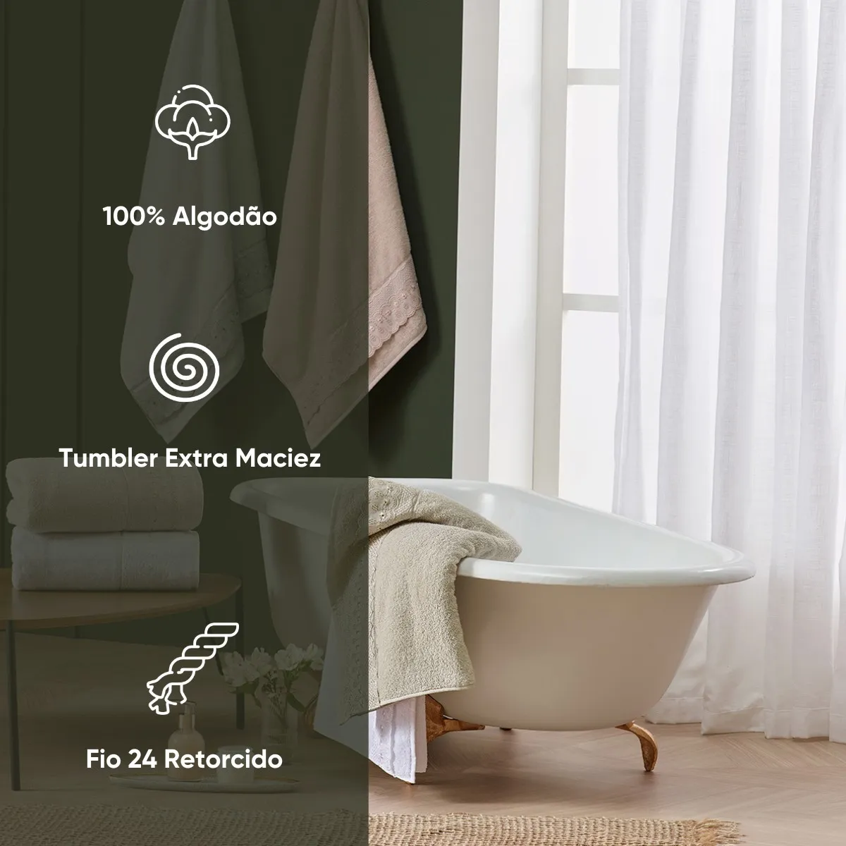 Toalha de Rosto Bordado Inglês Bordare Appel Home – 100% Algodão – Verde Ice, foto 2