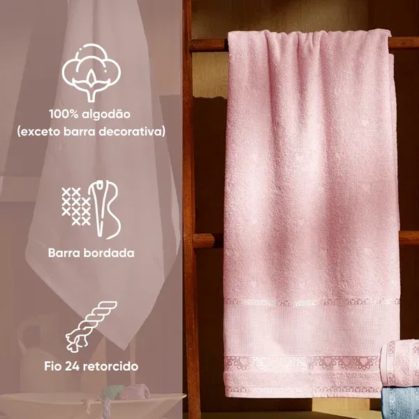 Toalha de Rosto Para Bordar Appel Home Ateliê Barra Etamine – 100% Algodão 45cm x 68cm – Linho, foto 2