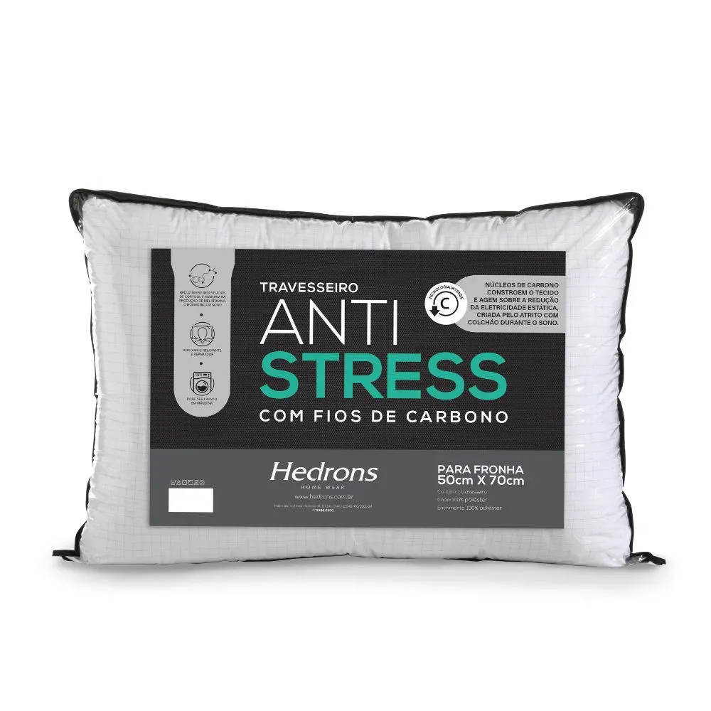 Travesseiro Hedrons Antistress Fios de Carbono – 50cm x 70cm – Branco, foto 3