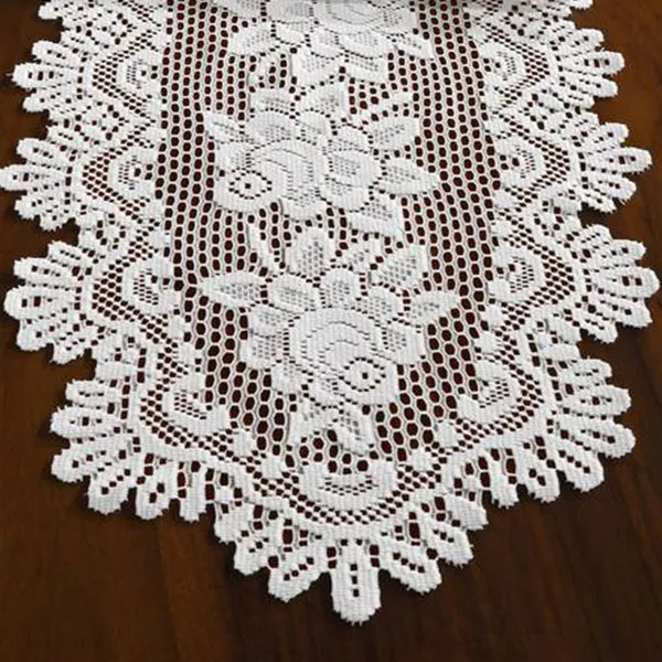 Trilho de Mesa em Renda Interlar Rose Floral – 40 cm x 1,25 m – Branco